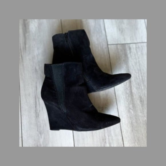 Mossimo heeled wedge black women's bootie SIZE 8 - Picture 1 of 3